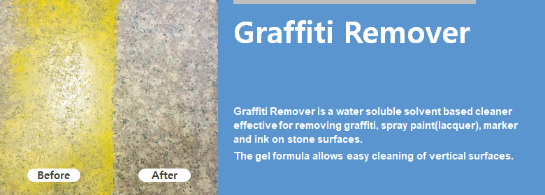 ConfiAd® Graffiti Remover is a water soluble solvent based cleaner effective for removing graffiti, spray paint(lacquer), marker and ink on stone surfaces.
The gel formula allows easy cleaning of vertical surfaces.